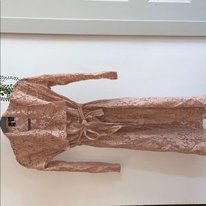 Blush pink lace duster